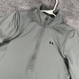 Under Armour Pullover Shirt Womens Medium Gray Long Sleeve 1/2 Zip Mock Neck